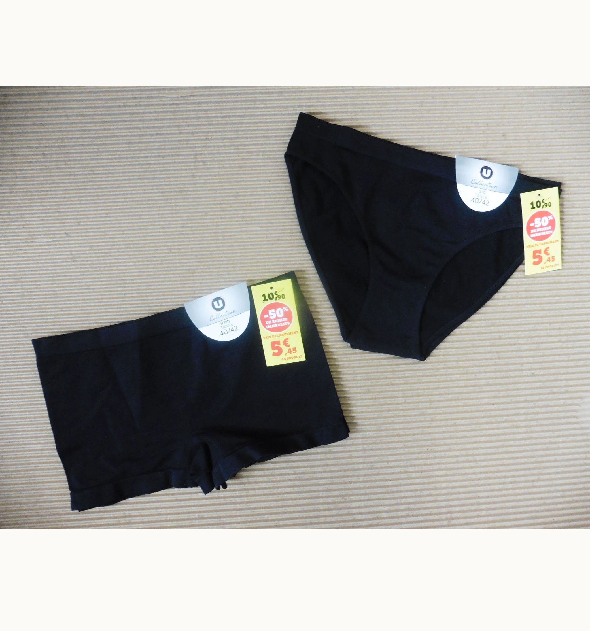 Lot de 2 packs de 2 slips et shorties noirs